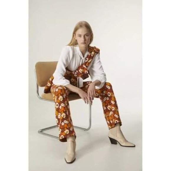 Compania Fantastica Knit Pants‎ Womens Brown Boho Hippie Retro Festival 70's NWT - Picture 10 of 12